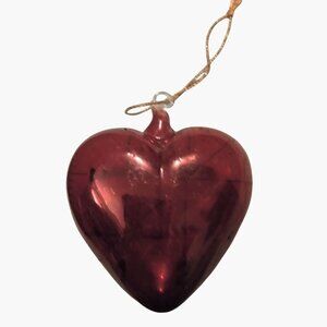 Red Heart Ornament Wedding 3 inch Plastic Shatterproof Valentines Day Christmas